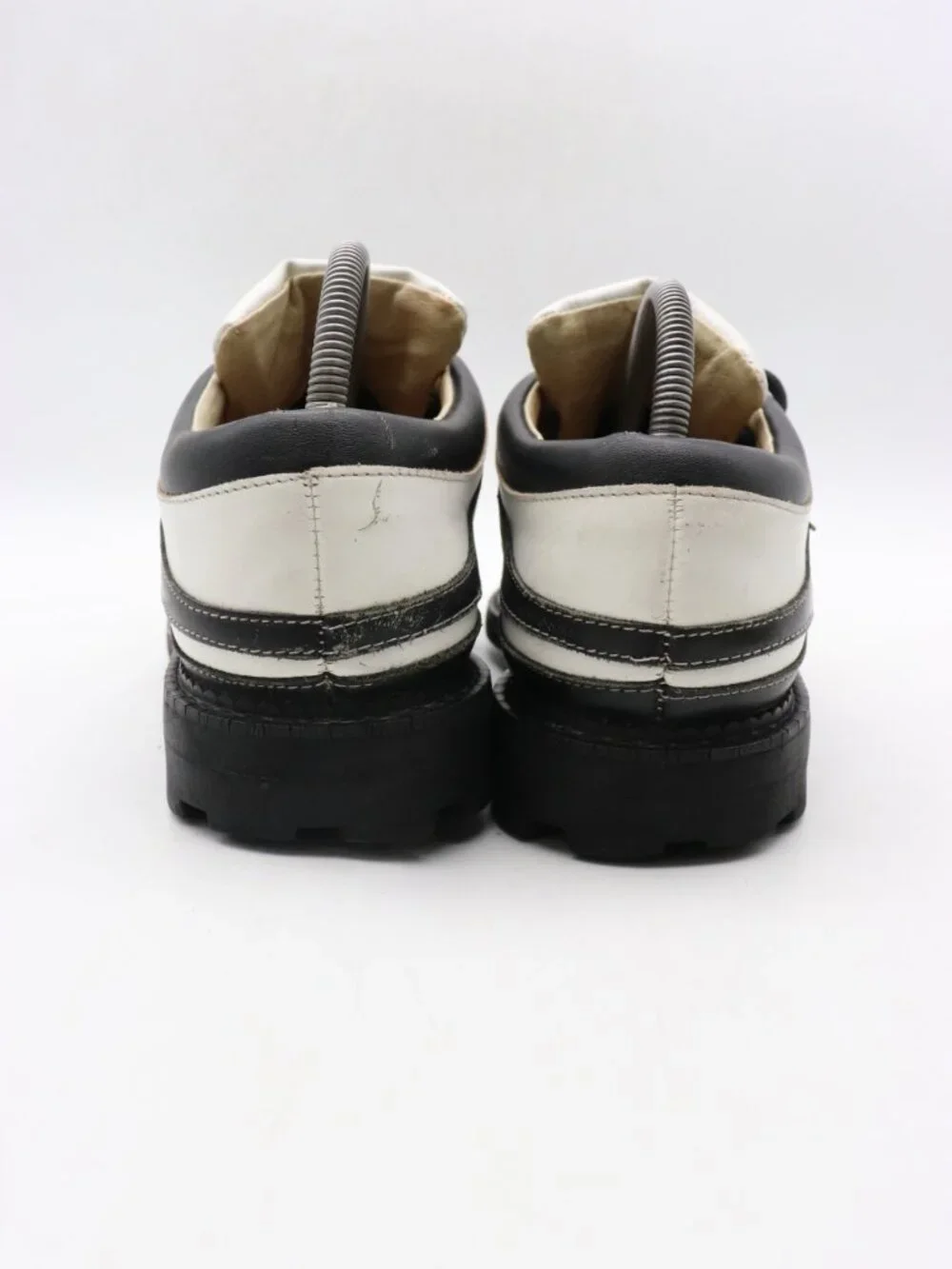 John Fluevog 7th Heaven Angel Men's Size 8.5 Derby Oxfords Black White Lace Up